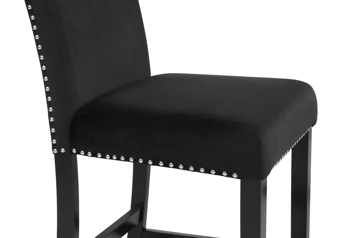 Lennon Black/White Velvet 5-Piece Counter Height Dining Set from Crown Mark - Luna Furniture