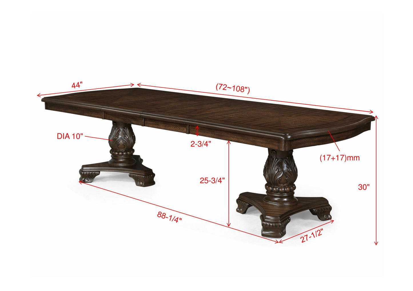 Kiera Coffee Brown Formal Extendable Dining Set from Crown Mark - Luna Furniture
