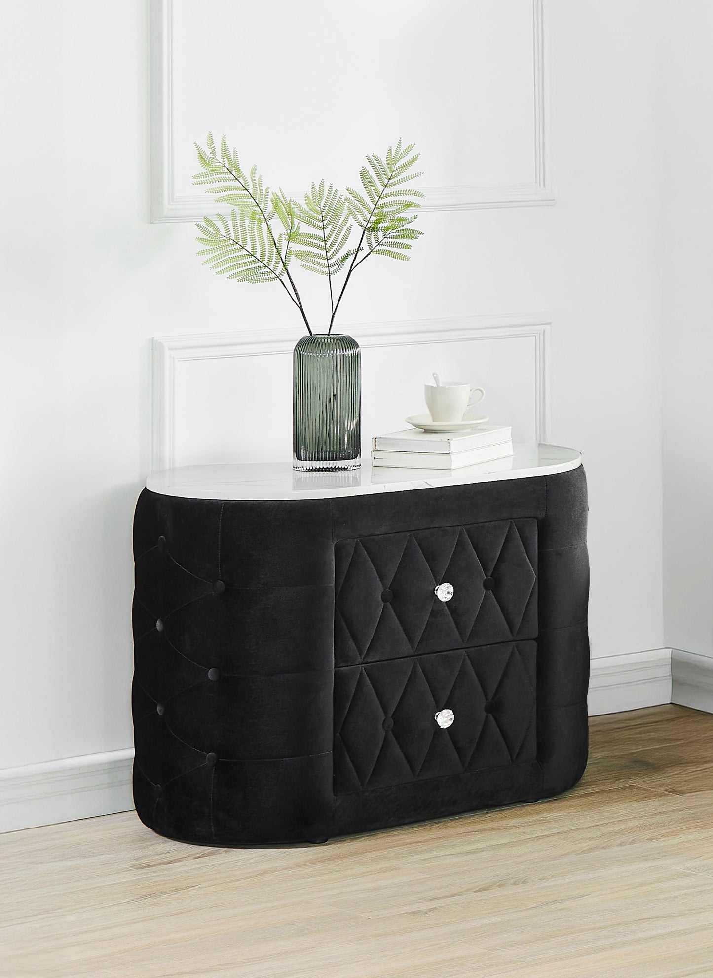 Natalia Black Upholstered Bedroom Set with TV Lift from Crown Mark - Luna Furniture