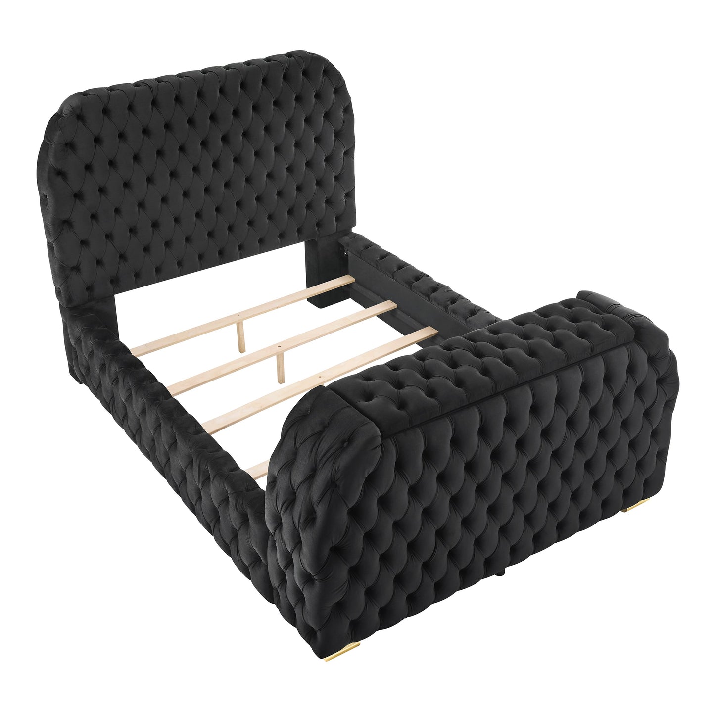 Natalia Black Queen Upholstered Fireplace Bed with TV Lift from Crown Mark - Luna Furniture