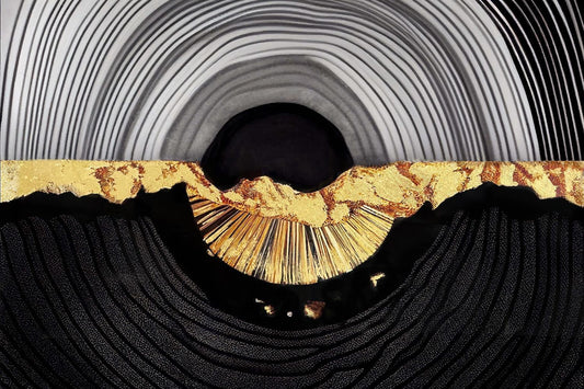 Tempered Glass w/ Foil – Abstractl Gold Circle