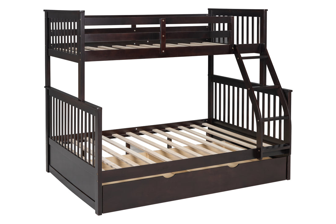 Bunk Bed Twin/Full Bunk Bed w/Twin Trundle Espresso
