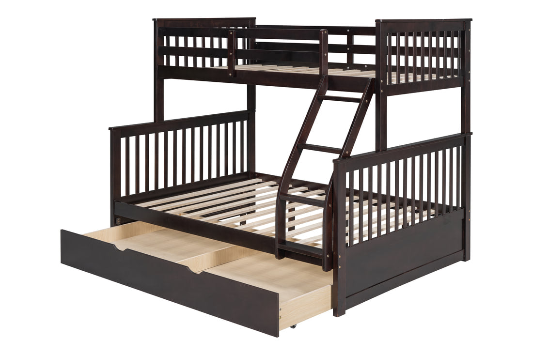 Bunk Bed Twin/Full Bunk Bed w/Twin Trundle Espresso