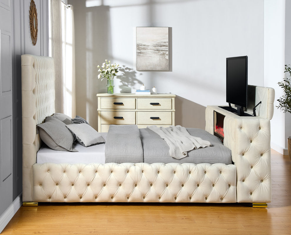Future Ivory Platform Bed