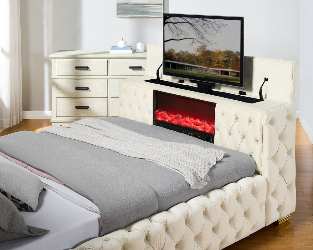 Future Ivory Platform Bed