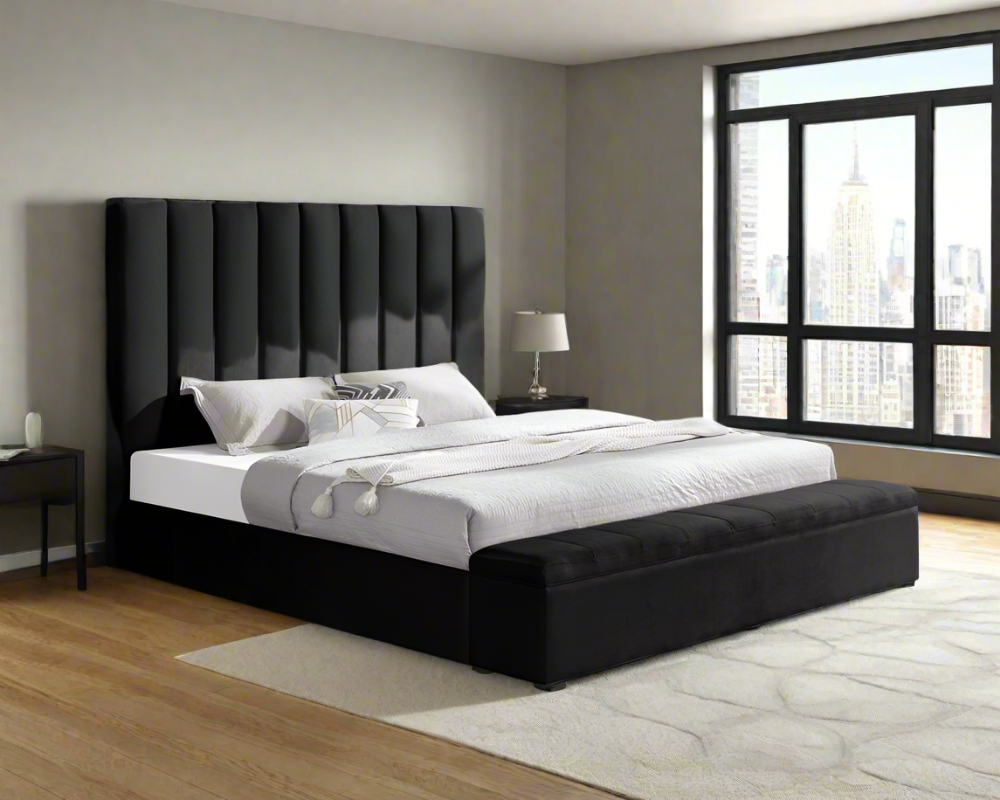 VEGAS BLACK PLATFORM BED FRAME
