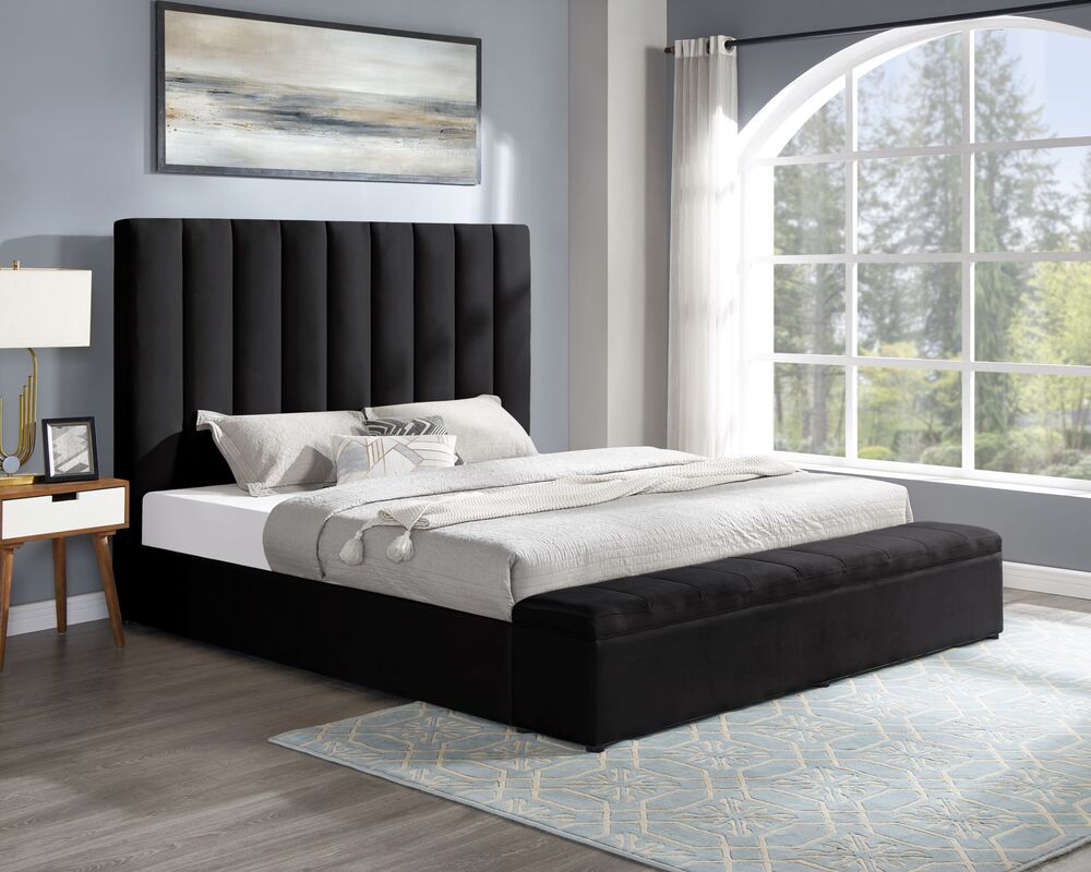 VEGAS BLACK PLATFORM BED FRAME