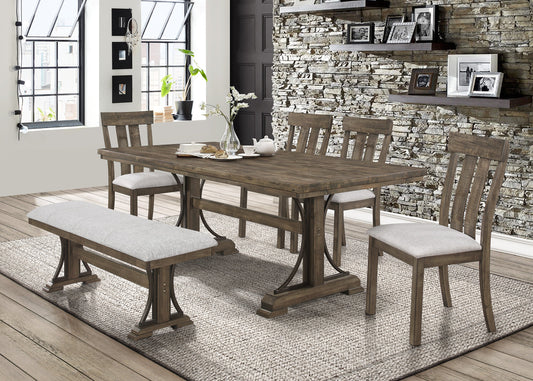 Quincy Grayish Brown Dining Set from Crown Mark - Luna Furniture