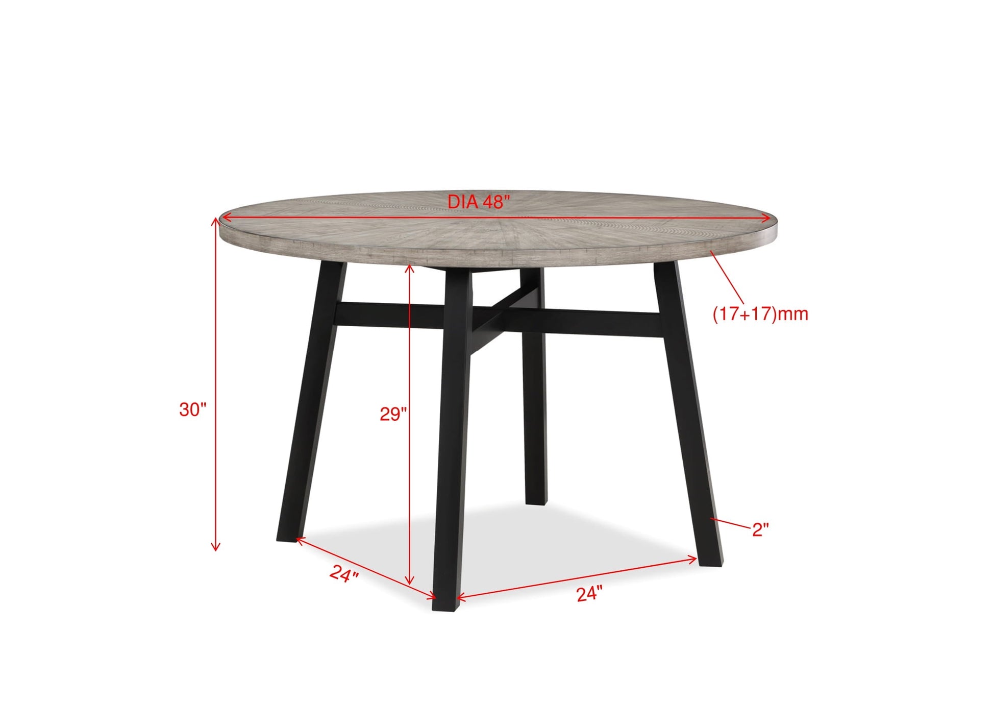 Mathis Black/Gray Round Dining Set from Crown Mark - Luna Furniture