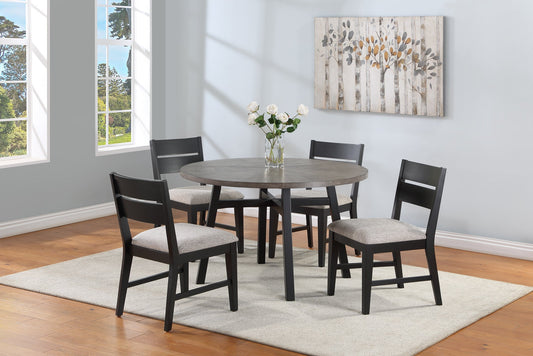 Mathis Black/Gray Round Dining Set from Crown Mark - Luna Furniture
