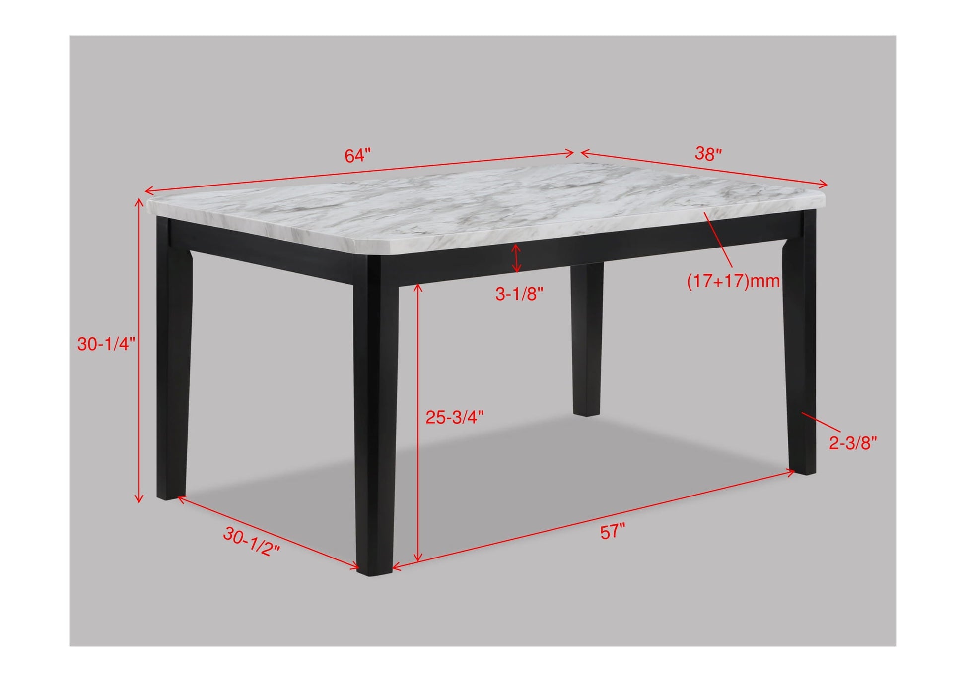 Pascal Black/Gray Marble-Top Dining Set from Crown Mark - Luna Furniture