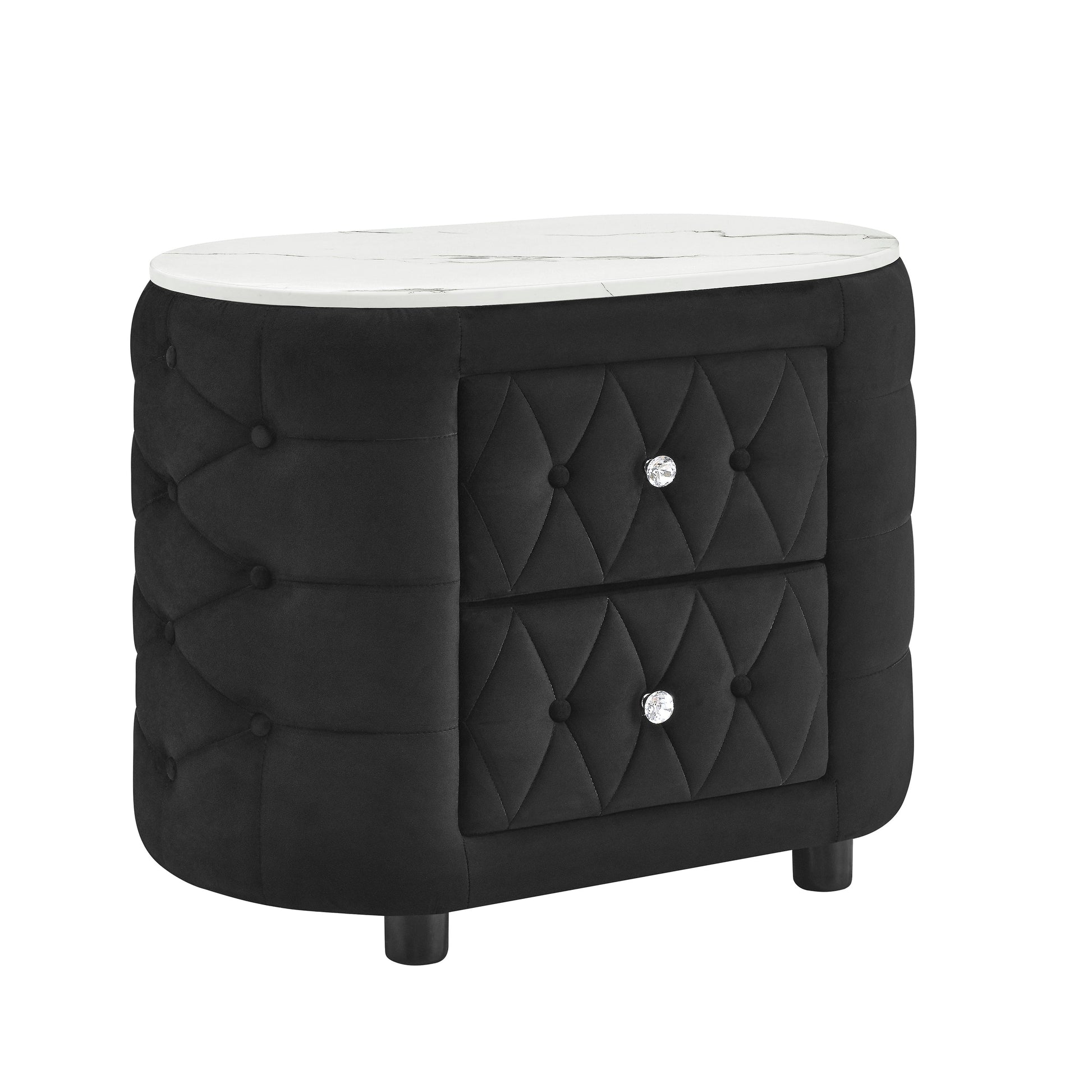 Natalia Black Upholstered Bedroom Set with TV Lift from Crown Mark - Luna Furniture