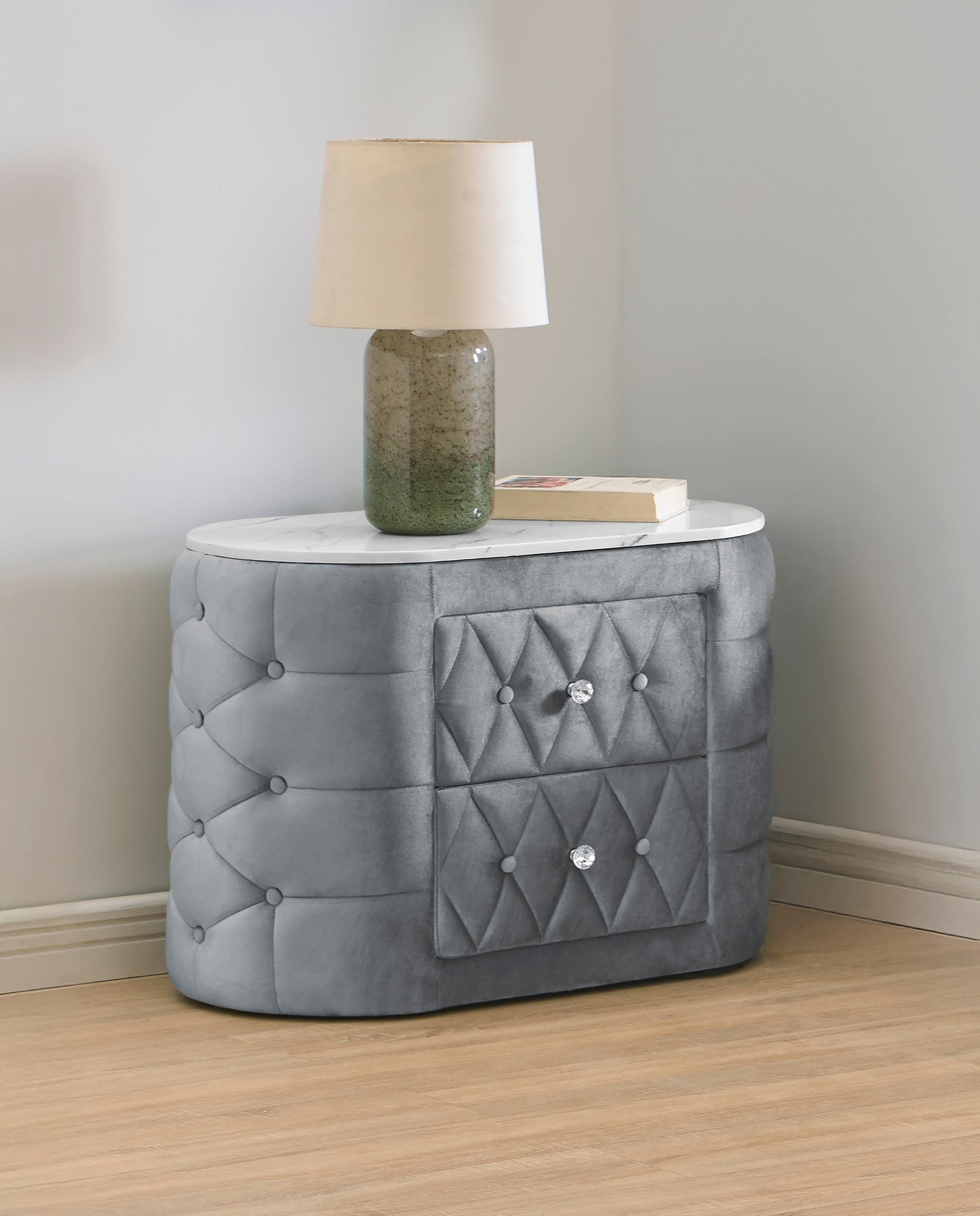 Natalia Gray Nightstand from Crown Mark - Luna Furniture