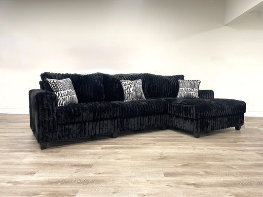 2 Piece Black Sectional 9500