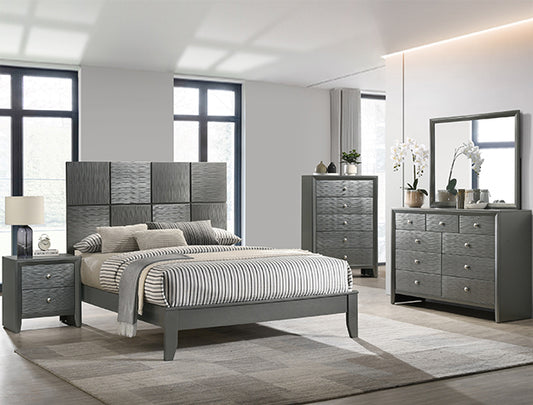 DENKER GUNMETAL BEDROOM SET