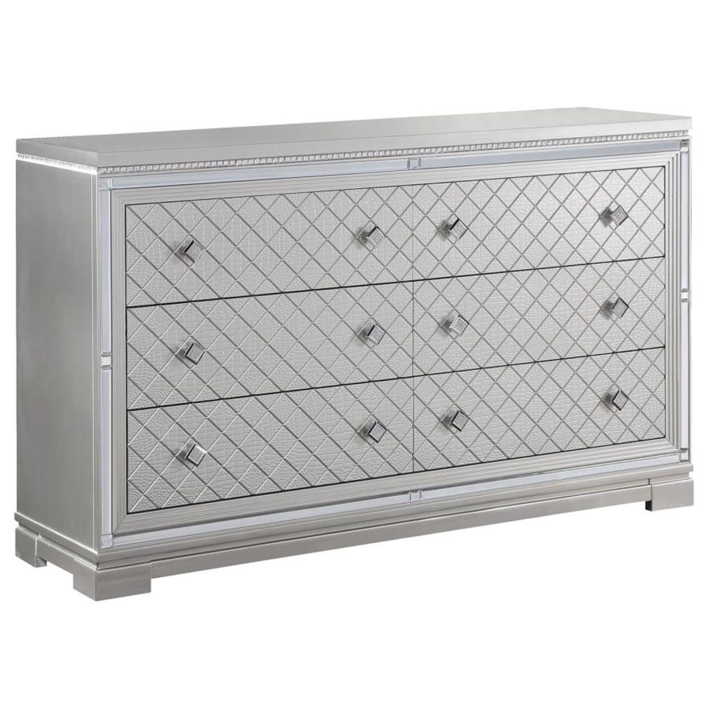 Eleanor 6-drawer Dresser with Mirror Metallic Mercury