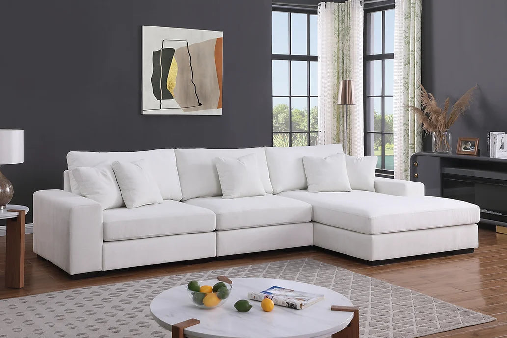 Cream Modern Sofa Chaise