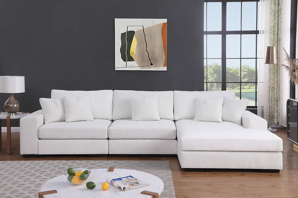 Cream Modern Sofa Chaise