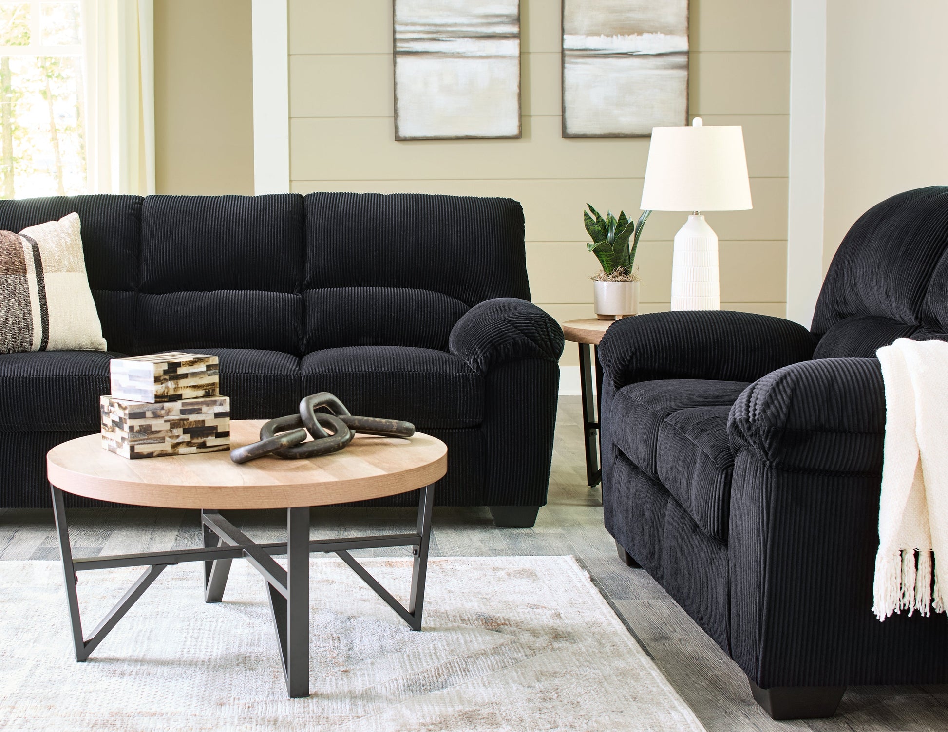 SimpleJoy Onyx Living Room Set from Ashley - Luna Furniture