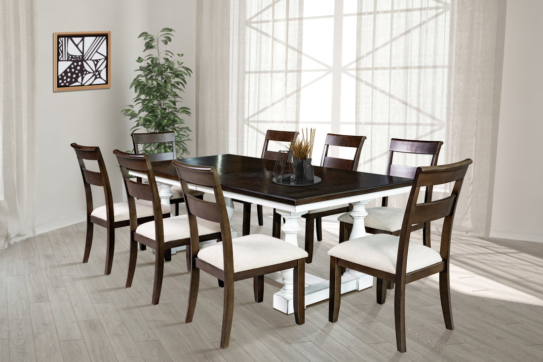 Rustic Sam - Dining Table + 8 Chair Set