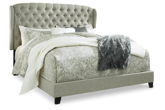 Jerary Upholstered Bed with Tufted Headboard and Shelter Wing