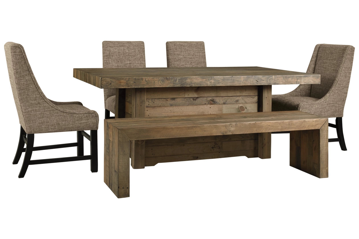 Sommerford Dining Table and 4 Chairs and Bench Set