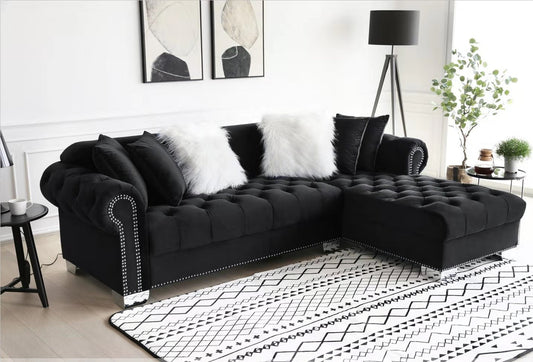Tufted Royal - Black Sectional